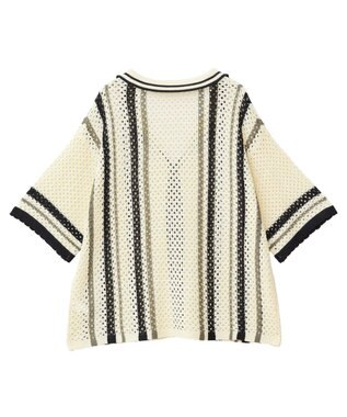 CRAFT STANDARD BOUTIQUE クロシェバイカラーニットプルオーバー Ivory