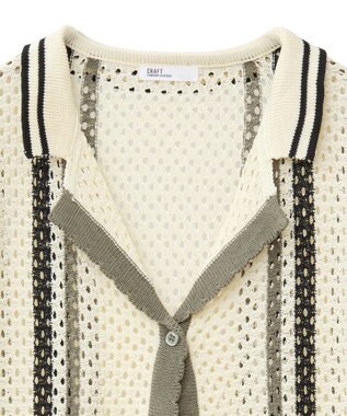 CRAFT STANDARD BOUTIQUE クロシェバイカラーニットプルオーバー Ivory