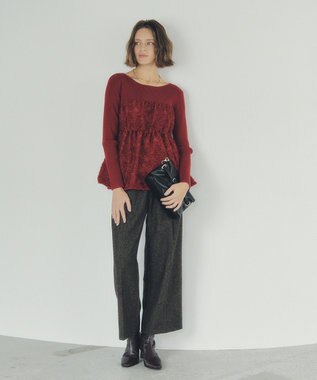 YECCA VECCA バルーンヘムドッキングニット Red