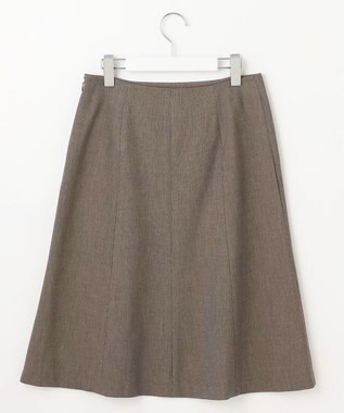 J.PRESS LADIES L 【洗える】T/Rアルガンシルク フレア スカート ブラウン系