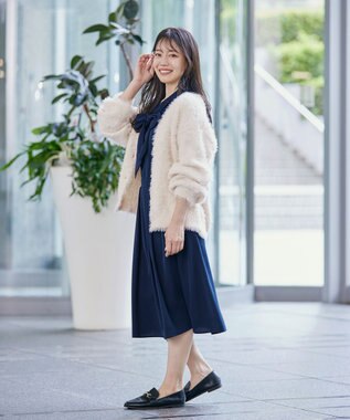 Tiaclasse 【洗える】シャギーニットカーディガン アイボリー