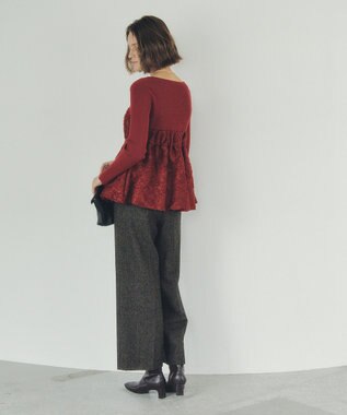 YECCA VECCA バルーンヘムドッキングニット Red