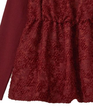 YECCA VECCA バルーンヘムドッキングニット Red