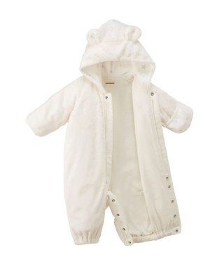 MIKI HOUSE HOT BISCUITS 【ミキハウス】【50-70cm】 マイクロファー ツーウェイオール 白×黄