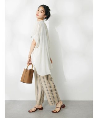 CRAFT STANDARD BOUTIQUE リネンレーヨンストライプイージーパンツ Stripe Beige