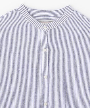 ANY 【洗える】ライトリネンクロス ワンピース ブルーストライプ