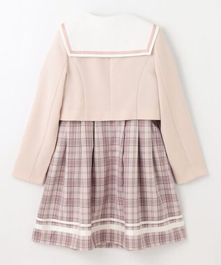 ANY KIDS 【2点セット】セーラージャケット+チェックワンピース ピンクベージュ