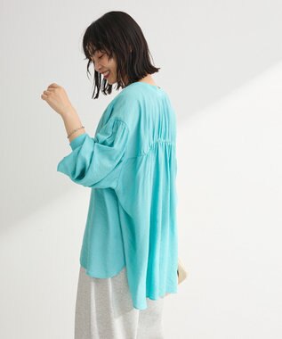 Green Parks リブドッキングシアーシャツ Blue