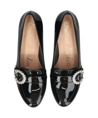 Bridget Birkin 【Bridget Birkin】ヒールアップバックルベルトローファー ブラックエナメル
