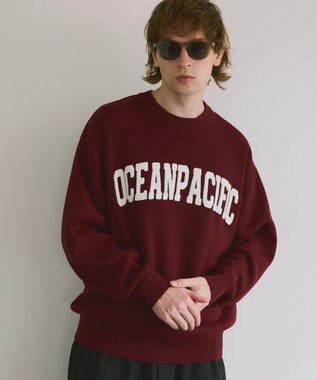 OP／FILA 【ocean pacific】サガラ刺しゅうロゴクルーニット/メンズ