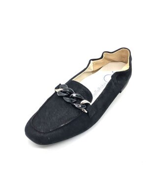 nouvelleRobe Oū 新色追加【本革・高反発】Bit loafers スクエアトゥ ローファー ブラックメタリック