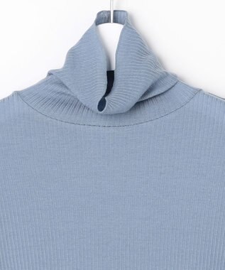 J.PRESS LADIES S カシミヤシルク シアーリブ タートル カットソー サックス系