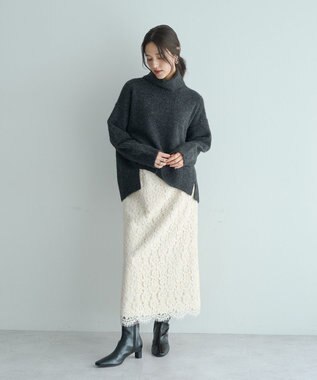 YECCA VECCA スリットタートルネックニット Sax