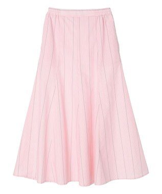 Green Parks ストライプフレアスカート Pink