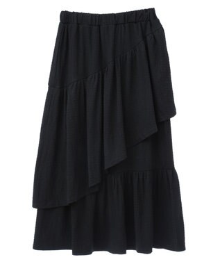 earth music&ecology カットティアードスカート Black