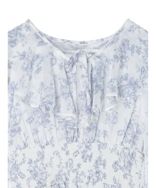 earth music&ecology 隠れバンビ花柄ワンピース Blue