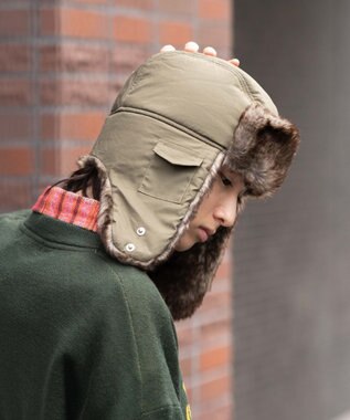 WEGO 【ユニセックス着用ITEM/暖かい】フライトキャップ カーキ