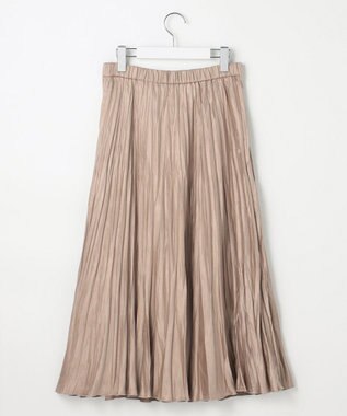 J.PRESS LADIES L ライトマイクロスエード プリーツ スカート ベージュ系