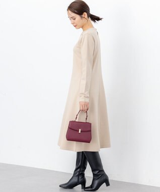 組曲 L シックフレアニットワンピース ベージュ系