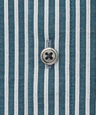 J.PRESS LADIES 【WEB限定】 ピンストライプジャージー バンドカラー カットソー グリーン系1