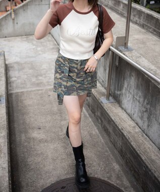 WEGO ヴィンテージウォッシュサス付スカパン 柄1