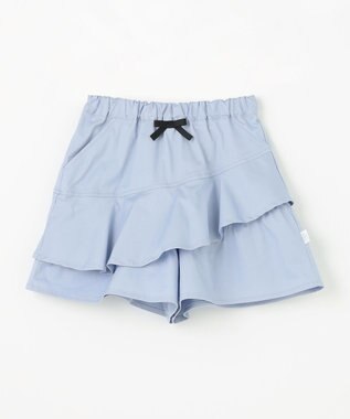 組曲 KIDS 【110-140㎝】アシンメトリーフリル キュロット サックスブルー系