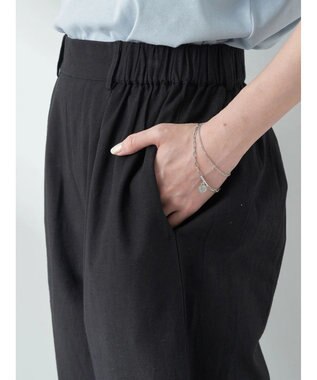 earth music&ecology 綿麻キャンブリッククロップドパンツ Black