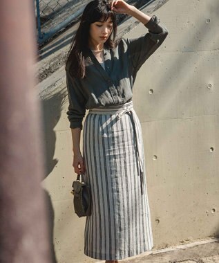 23区 L 【Oggi8月号掲載/洗える】LIBECO ベーシック シャツ カーキ