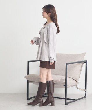 earth music&ecology 【SET ITEM】SET2点ショートボレロ＋ペプラムニットキャミ Gray