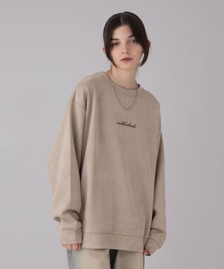 WEGO 【ユニセックス着用ITEM/2点SET/MLサイズ展開】アクセ付きフェイクスウェードプルオーバー ライトベージュ