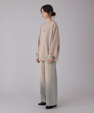 WEGO 【ユニセックス着用ITEM/2点SET/MLサイズ展開】アクセ付きフェイクスウェードプルオーバー ライトベージュ