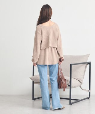 earth music&ecology 【SET ITEM】SET2点ショートボレロ＋ペプラムニットキャミ Beige