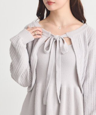 earth music&ecology 【SET ITEM】SET2点ショートボレロ＋ペプラムニットキャミ Gray