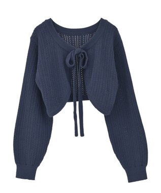 earth music&ecology 【SET ITEM】SET2点ショートボレロ＋ペプラムニットキャミ Navy