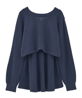 earth music&ecology 【SET ITEM】SET2点ショートボレロ＋ペプラムニットキャミ Navy