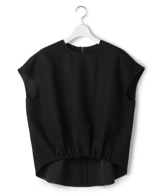 ICB FluidBackSatin フレンチスリーブブラウス ブラック