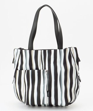 Y'SACCS 【ムック本掲載】ドローイングストライプ　ミニトートバッグ ブラック