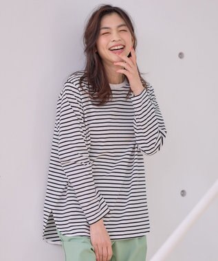 ANY テールロングTシャツ ボーダー