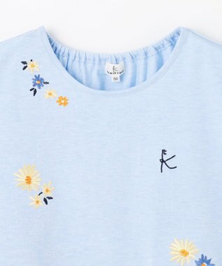 組曲 KIDS 【150-160㎝】フラワーエンブロイダリー チュニック スカイブルー系