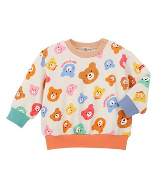 MIKI HOUSE HOT BISCUITS 【80-120cm】カラフルビーンズ 総柄 裏毛パイル素材 トレーナー マルチカラー