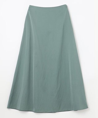 NAVE 【ReNAVE　洗える】グロスサテンスカート スモーキーグリーン