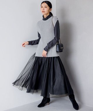 23区 スウェード ヒール ブーツ ブラック系