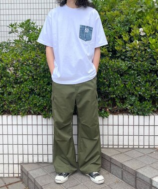 WEGO 【ユニセックス着用ITEM/MLサイズ展開】BENDAVISデニムポケットT（SS） オフホワイト