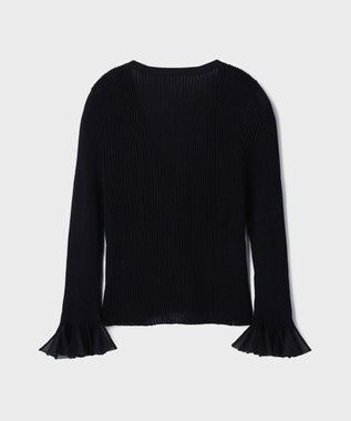 GRACE CONTINENTAL シアーフリルニットカーディガン ブラック