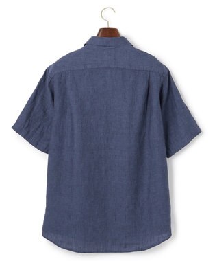 J.PRESS MEN オープンカラーリネンパッチシャツ ネイビー系