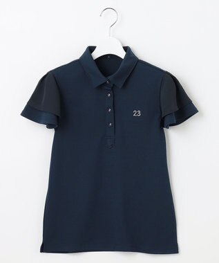 23区GOLF フェミニン＆エレガント【WOMEN】レイヤースリーブシャツ ネイビー系