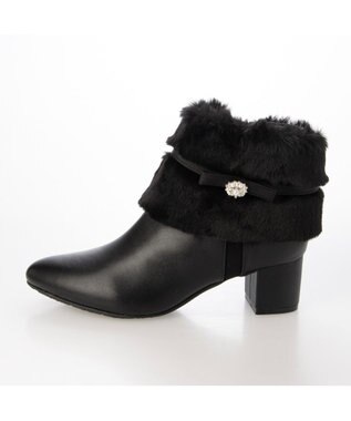 ing <Pitti>4WAYファービジューリボンベルトショートブーツ ブラック