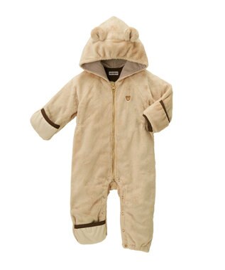 MIKI HOUSE HOT BISCUITS 【ミキハウス】【60-80cm】 マイクロファー カバーオール ライトブラウン