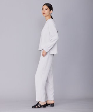 ICB L 【洗える】 ダブルクロスクレープ ストレートパンツ トープ系