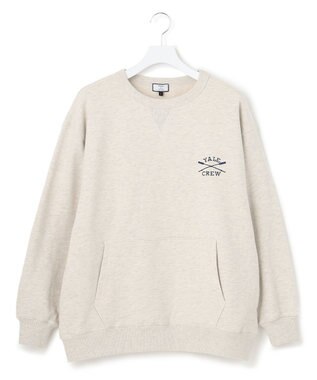 J.PRESS YORK STREET 【UNISEX】YALE刺繍クルーネックプルオーバー アイボリー系